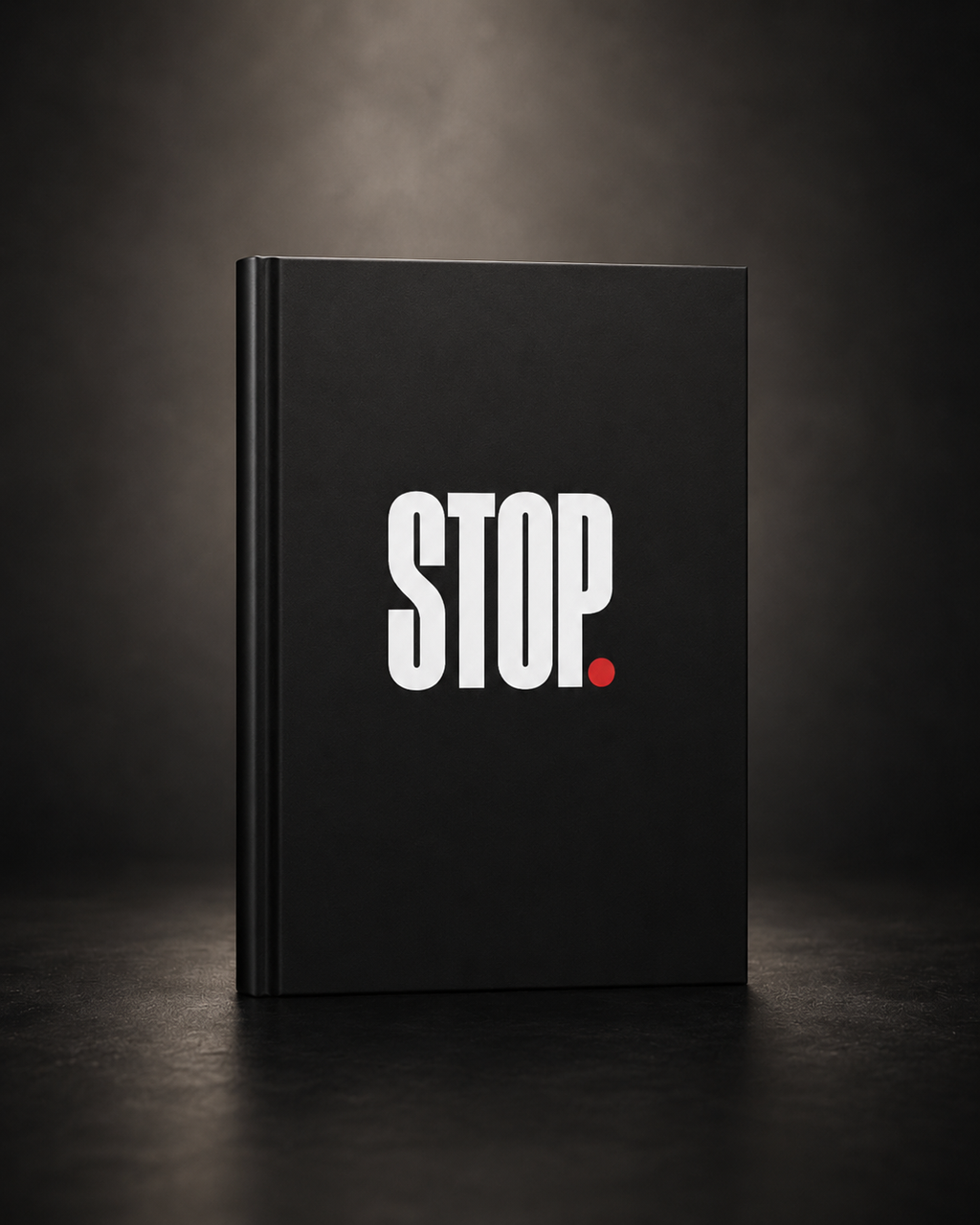 STOP. Hardcover Journal — Minimalist Black Matte Notebook