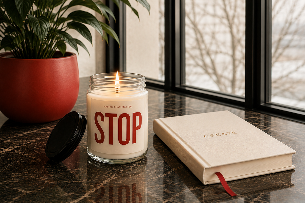 STOP Candle — Eucalyptus Lavender (9 oz)