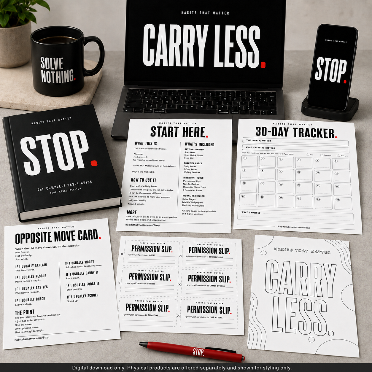 Stop Complete Reset Pack | Printable & Digital Reset Pack